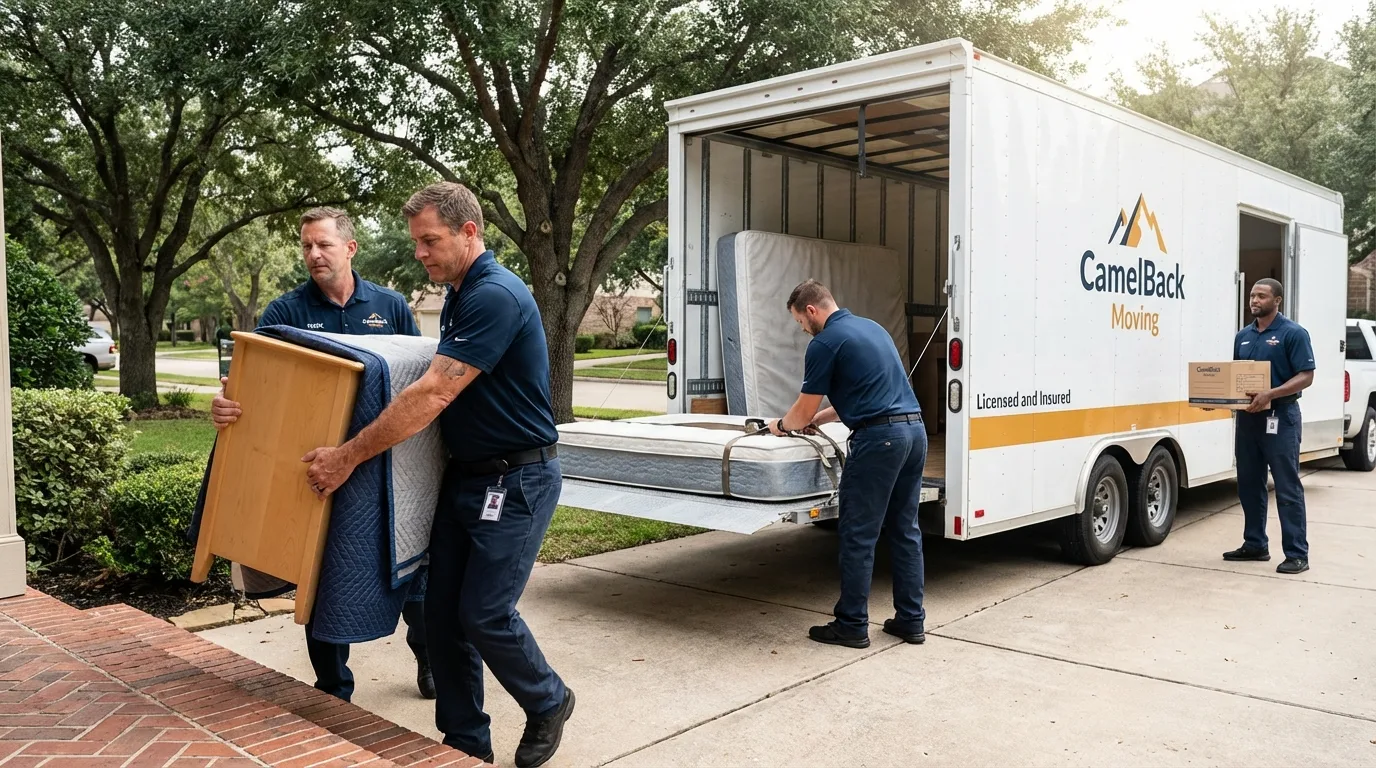 Crew loading residential truck for cross-state move from Tiltonsville, OH