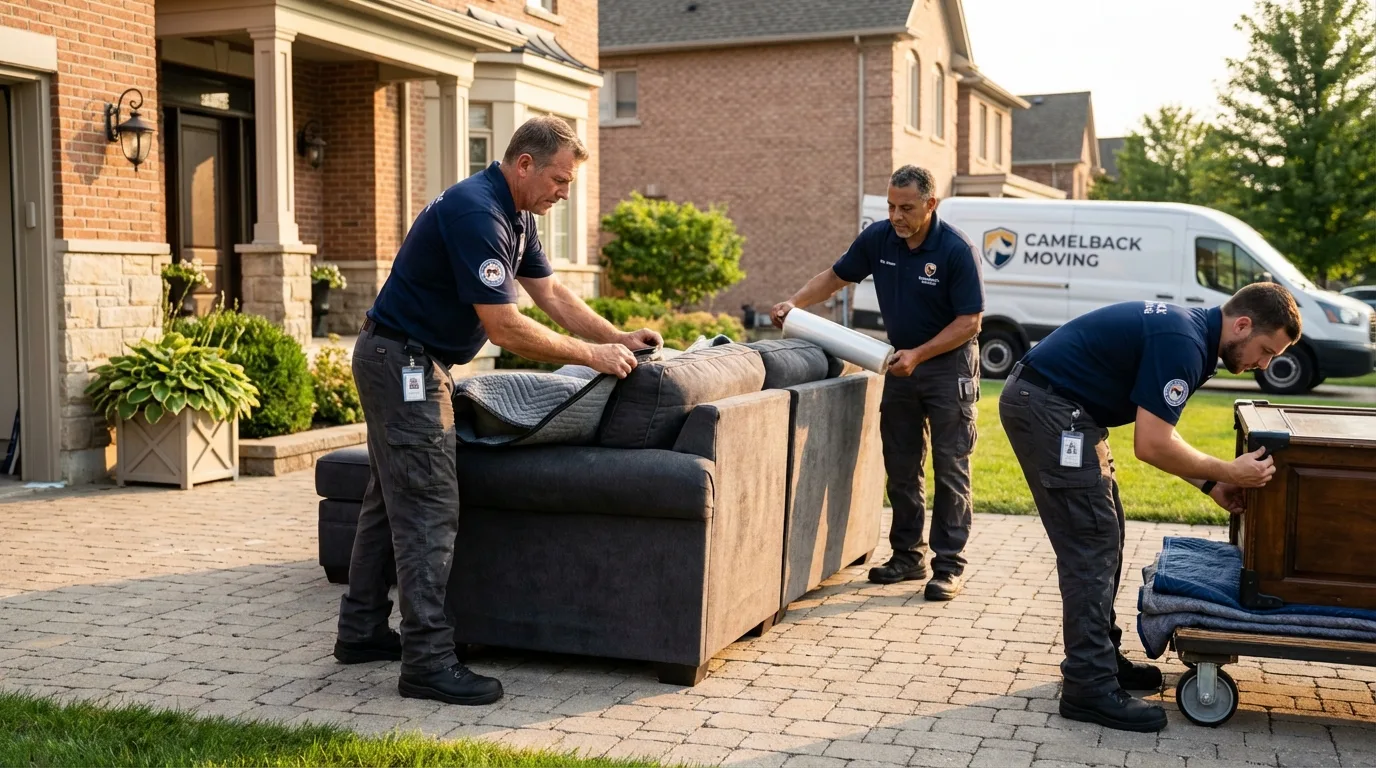 Large estate moving crew wrapping furniture in Tiltonsville, OH