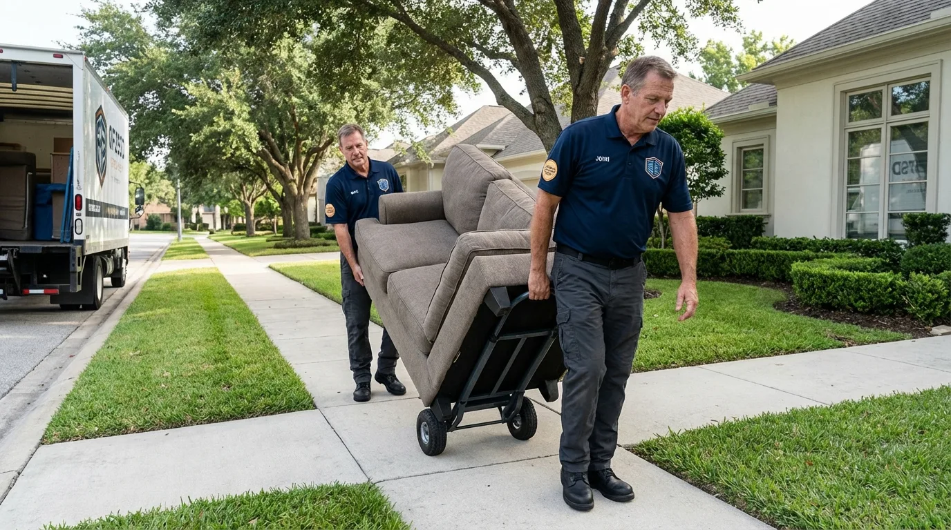 Local residential moving crew loading furniture in Tiltonsville, OH